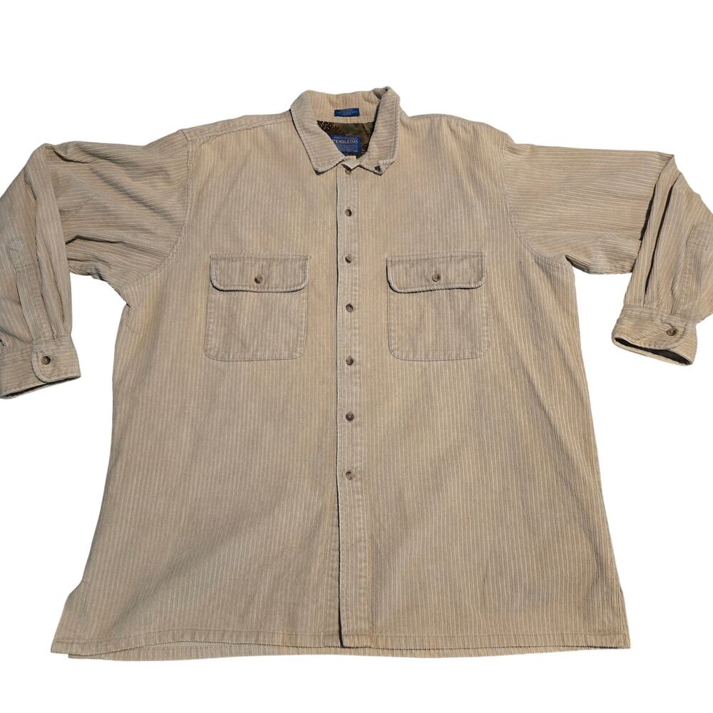 vintage Pendleton beige corduroy long-sleeve shirt  xl